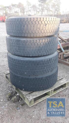 4 LORRY WHEELS & TYRES