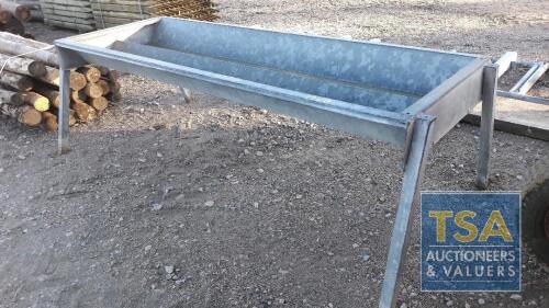 8 FT DOUBLE GALV CATTLE TROUGH