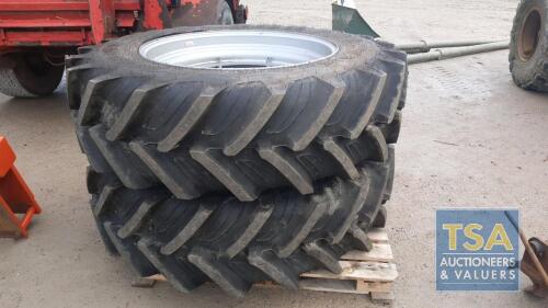 Pair of 16.9 x34 Taurus Tyres new complete with new wheel cent