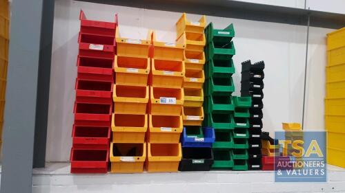 70 No. Plastic Parts Bins - Various Sizes