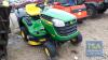 JOHN DEERE X115R RIDE ON MOWER WITH MANUAL & KEY IN P/CABIN