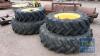 4 X JOHN DEERE WHEELS & TYRES 2 - 380/85 R28 & 2 - 18.4 R38