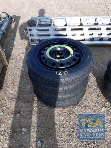 4 KIA SPACE SAVER WHEELS & TYRES