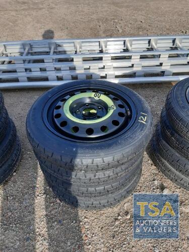 4 KIA SPACE SAVER WHEELS & TYRES