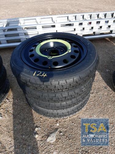 4 KIA SPACE SAVER WHEELS & TYRES