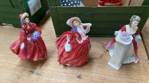 3 ROYAL DOULTON FIGURINES- LILAC TIME RENDEZVOUS & AUTUMN BREEZES