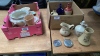 2 BOXES WHISKY JUGS FLAGONS HIP FLASK CHINA ETC