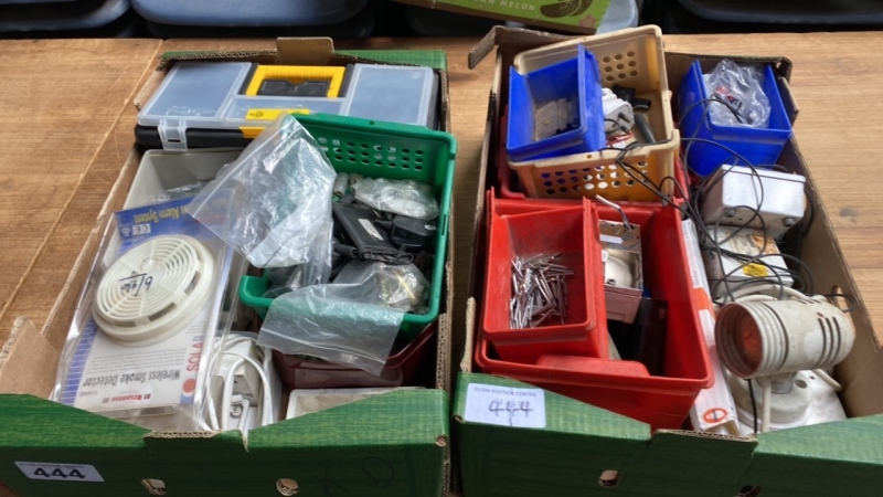 2 BOXES ASSORTED TOOLS ETC