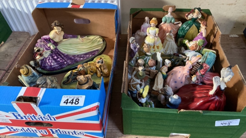 2 BOXES ASSORTED ORNAMENTS ETC