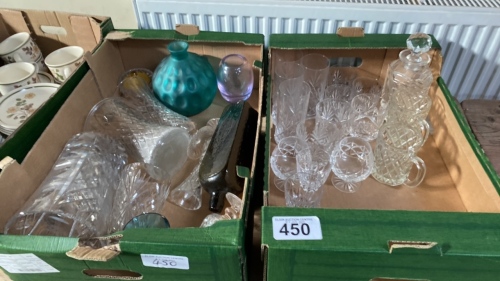 2 BOXES ASSORTED GLASSWARE