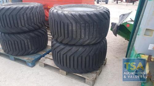 4 X 550/45 R22.5 8 STUD WHEELS & TYRES