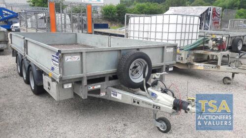 IFOR WILLIAMS LM146 TRI AXLE FLATBED TRAILER WITH DROPSIDES