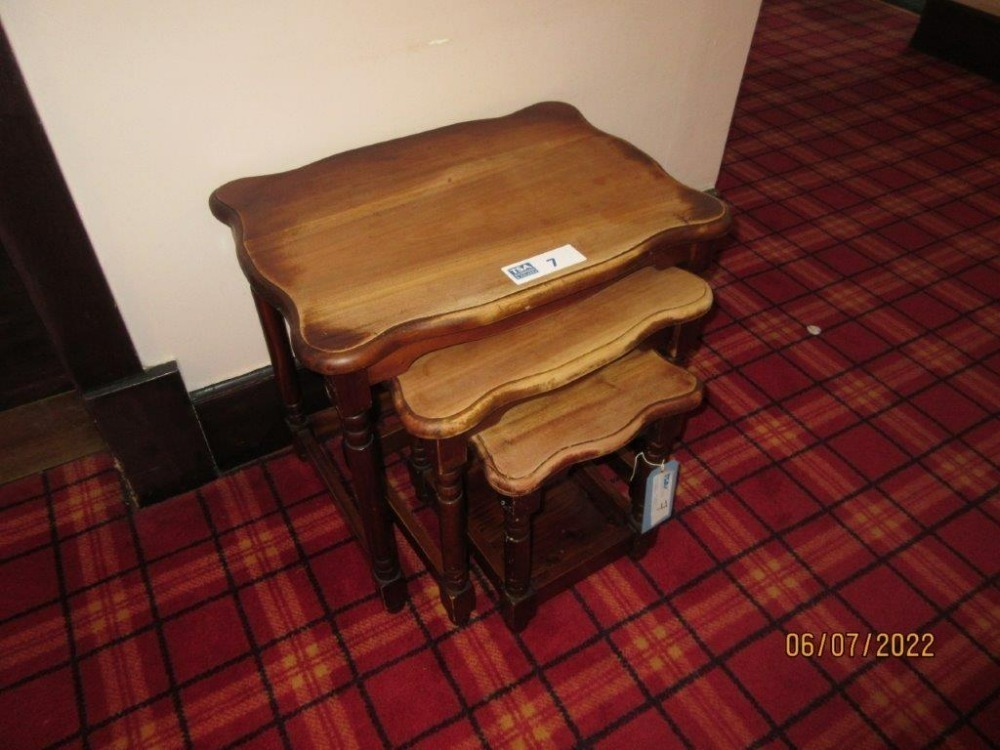 Dark Wood Effect Nest of Three Tables