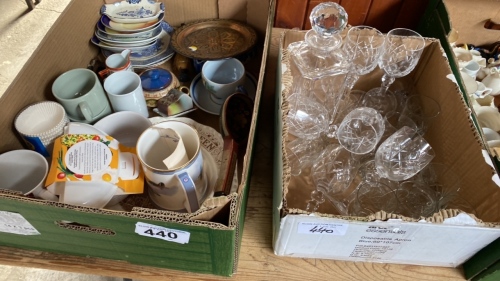 2 BOXES CHINA & GLASSWARE ETC