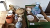 2 BOXES VASES JUGS PLANTERS ETC