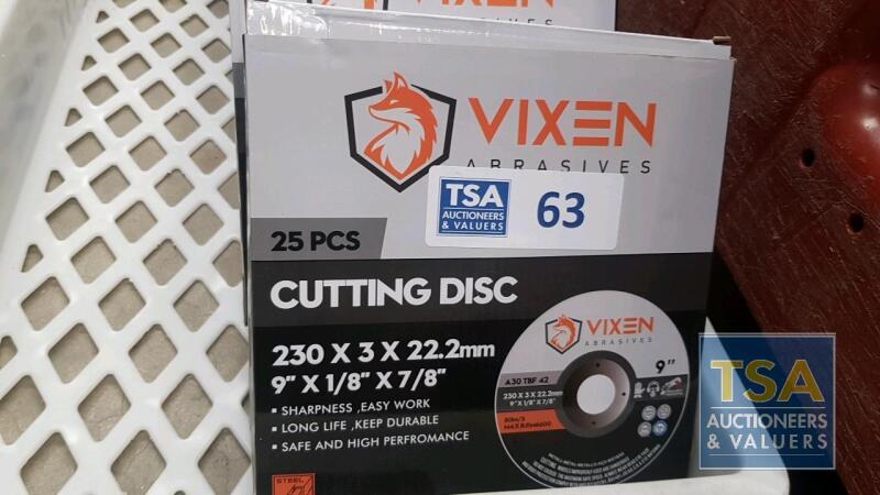 5 No. Boxes Vixen Cutting Discs 9" - 25 Per Pack