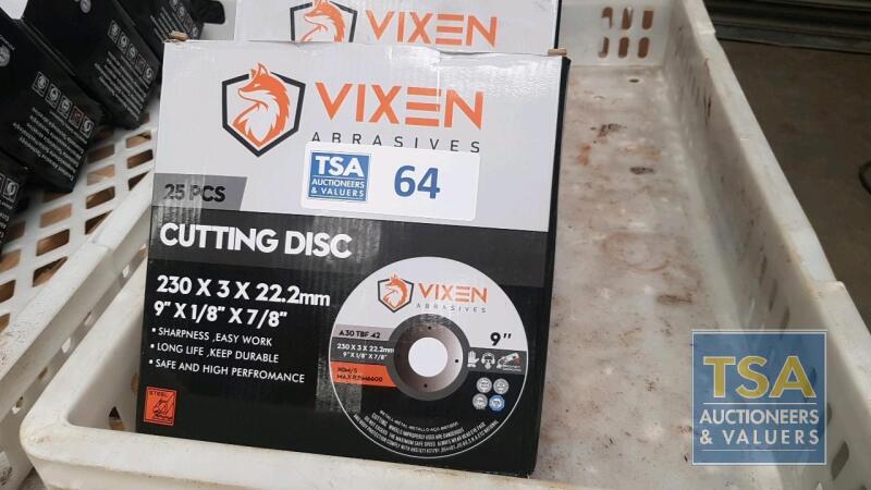 5 No. Boxes Vixen Cutting Discs 9" - 25 Per Pack