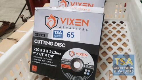 4 No. Boxes Vixen Cutting Discs 9" - 25 Per Pack