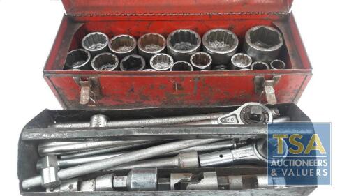 Proto Metal Tool Box c/w Spanners and Screwdrivers