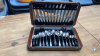 OAK CASED CUTERY SET - 1PC MISSING