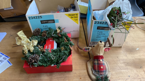 2 BOXES XMAS DECORATIONS