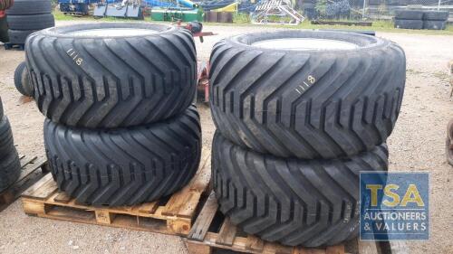 4 X 550/45/22.5 8 STUD WHEELS & TYRES (NEW)