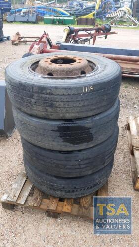 4 X LORRY WHEELS & TYRES