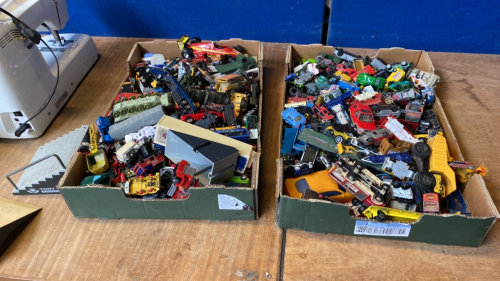 2 BOXES TOY CARS ETC