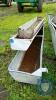 2 METAL CATTLE & WOODEN TROUGHS