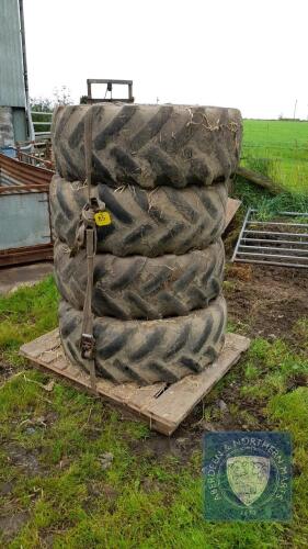 4 TYRES TO FIT TEREX 425/75 R20 x M27