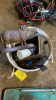 BUCKET OF VARIOUS & SHEEP DOOR STOP