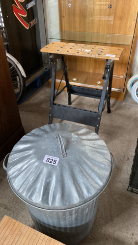 GALVANISED BIN & WORK BENCH