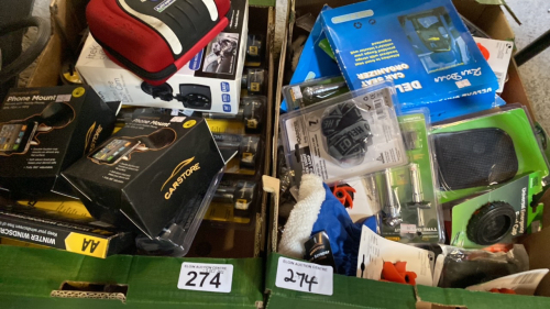 2 BOXES CAR ITEMS & MISC