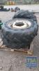 2 FORD WHEELS & TYRES 12.4 X 24 FORD 40 SERIES & SPARE TYRE