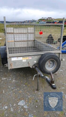 Ifor Williams P7e trailer, weld mesh sides with 2no new tyres on new rims and 1no new wheel bearing. Wiring needs attention