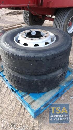 2 X WHEELS & TYRES 295/80/22.5