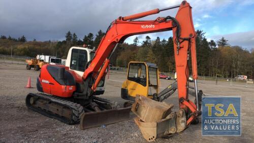 Kubota KX080-3, Year 2008, 7000 Hours, c/w buckets, In Good Working Order, Plus VAT