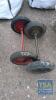 2 SOLID WHEELS AXLE SETS 14.5 WHEELS