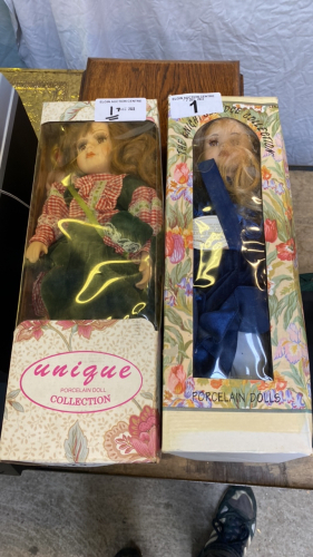 2 PORCELAIN DOLLS