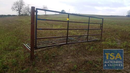 2 No. 12' and 13' Metal Gates c/w Gate Posts