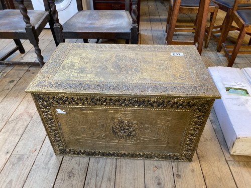 LARGE BRASS LOG BOX