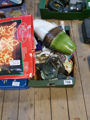 6 BOX LOTS MISC XMAS ITEMS ETC