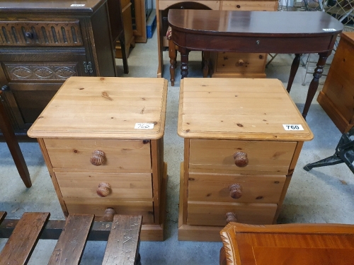 2 PINE BEDSIDE CABINETS