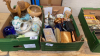 BOX ASSORTED CHINA GLASSWARE ORNAMENTS ETC