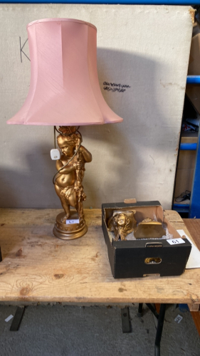 CHERUB LAMP & BOX CHERUBS ETC