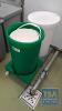 2 No. Green/White Plastic Mobile Bins with Various Pails