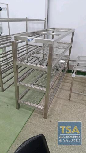 Stainless Steel Three Tier Mesh Shelf Unit