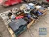 PALLET OF VARIOUS STHIL SAWS - TOOLS - NAILS ETC