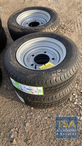 4 X TRAILER WHEELS & TYRES 185/60 R12