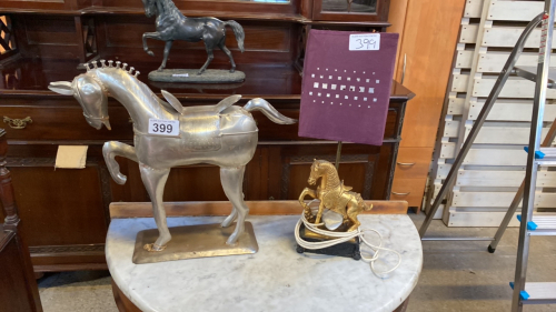 HORSE LAMP & METAL HORSE